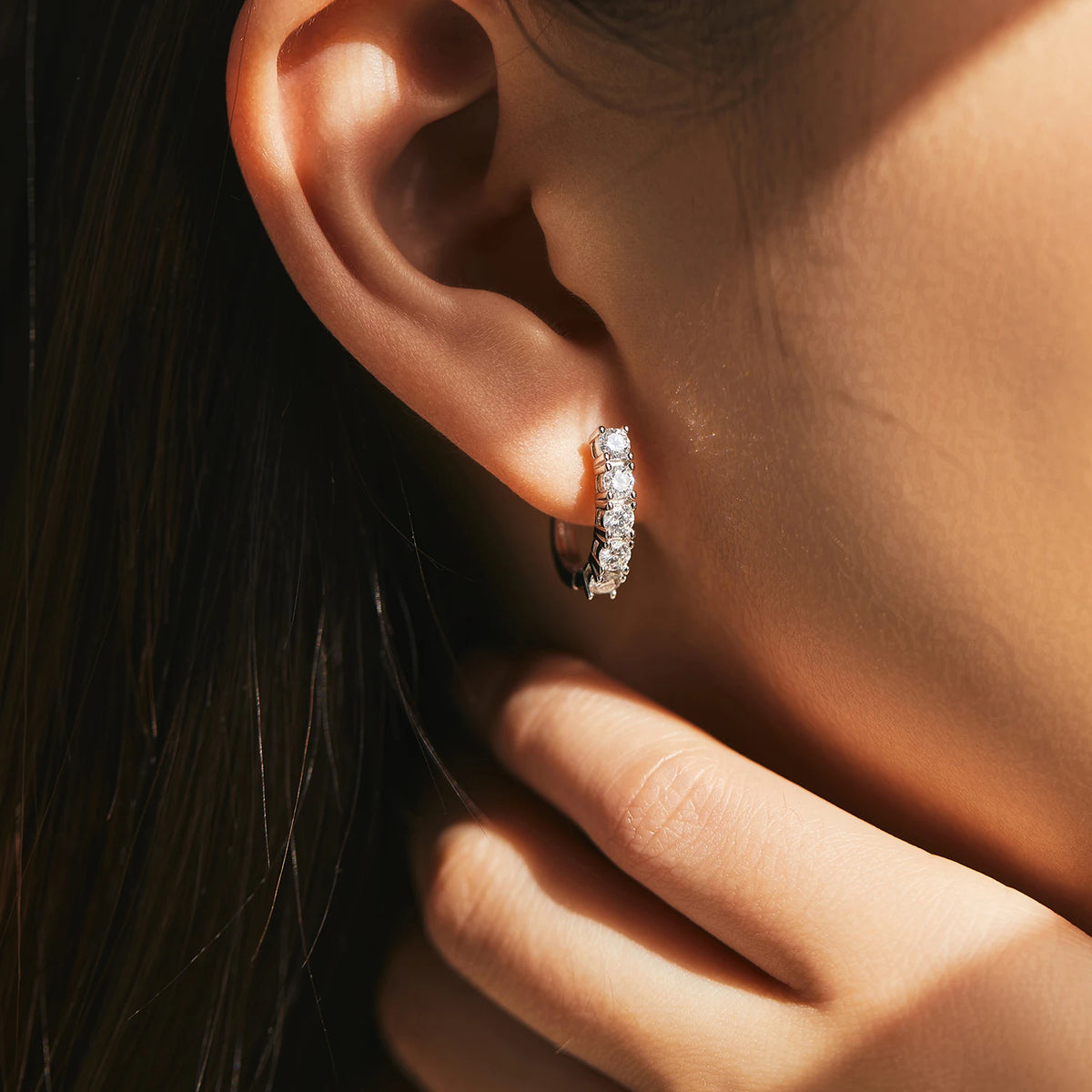 Brinco Argola em Moissanite – Virena Bellor