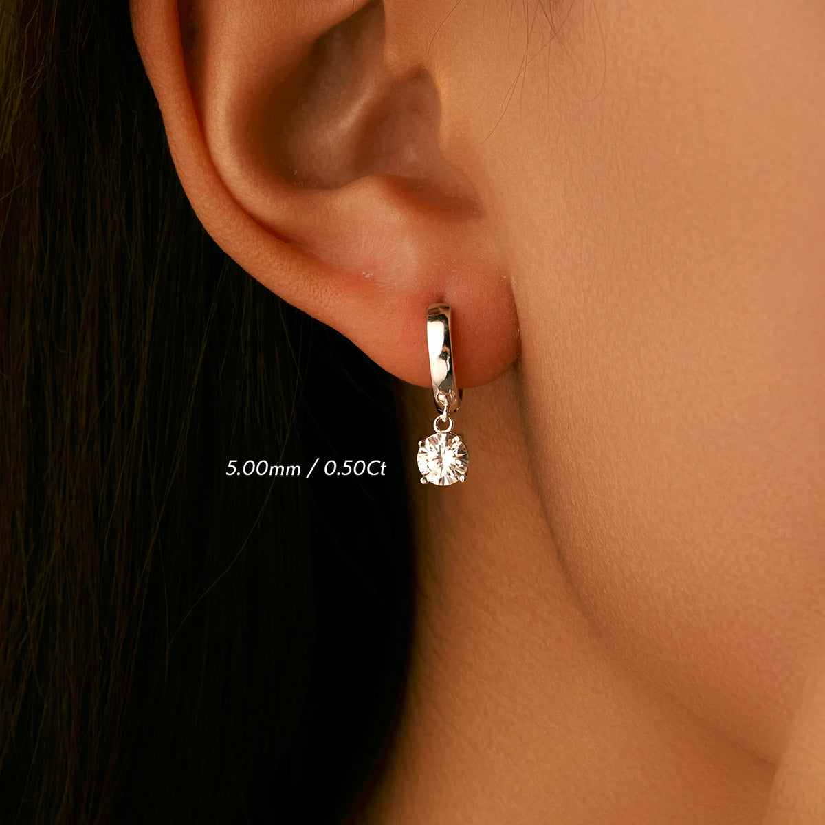 Brinco Argola em Moissanite - Virena Claire