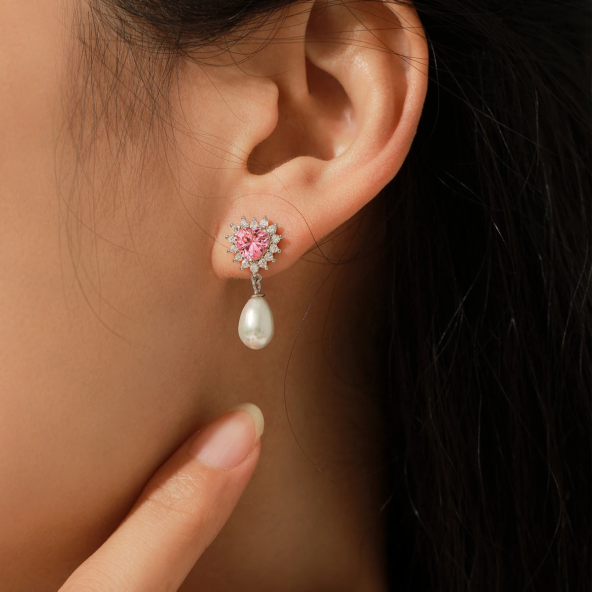 Brinco Pendente em Prata 925 – Virena Roséa
