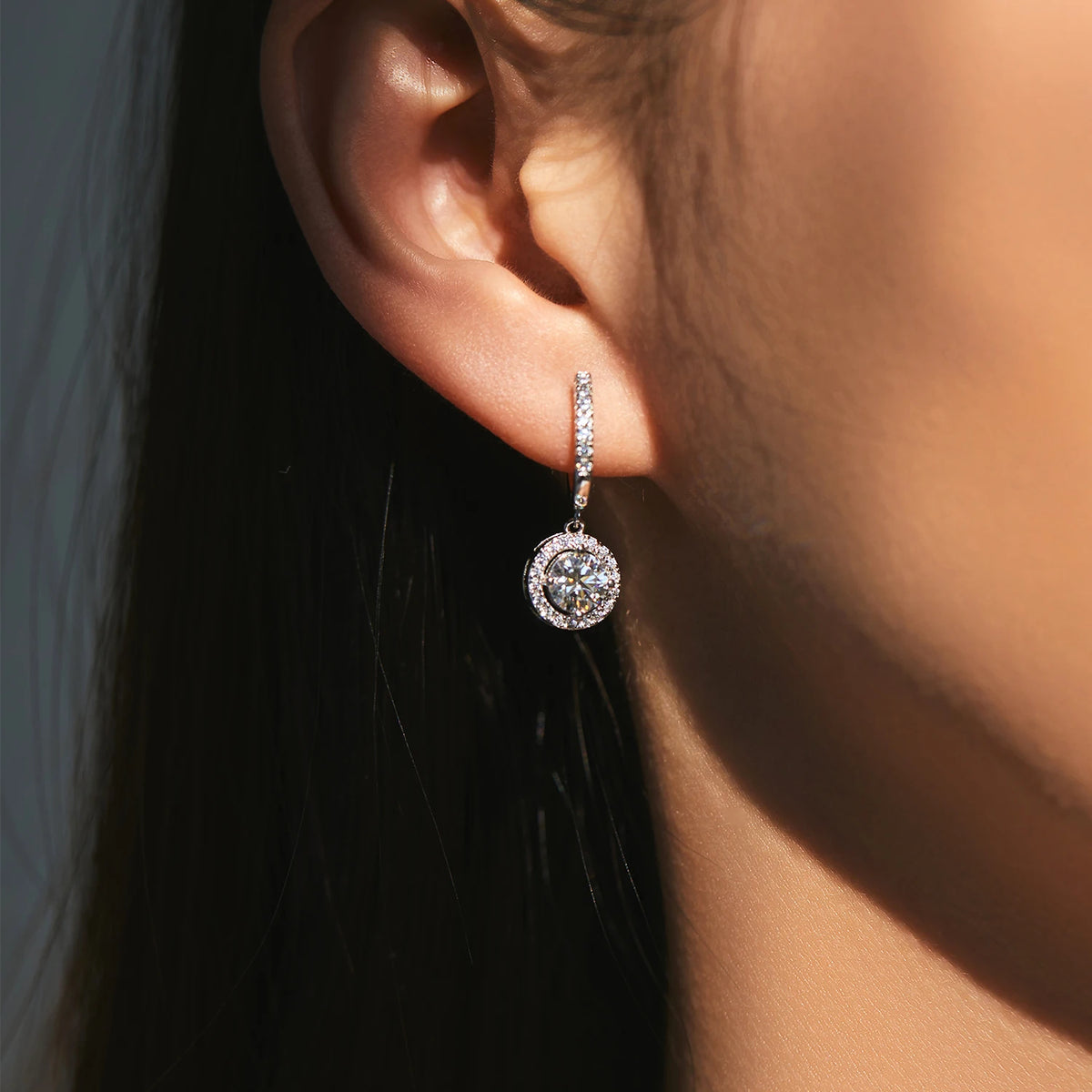 Brinco Argola em Moissanite – Virena Solis