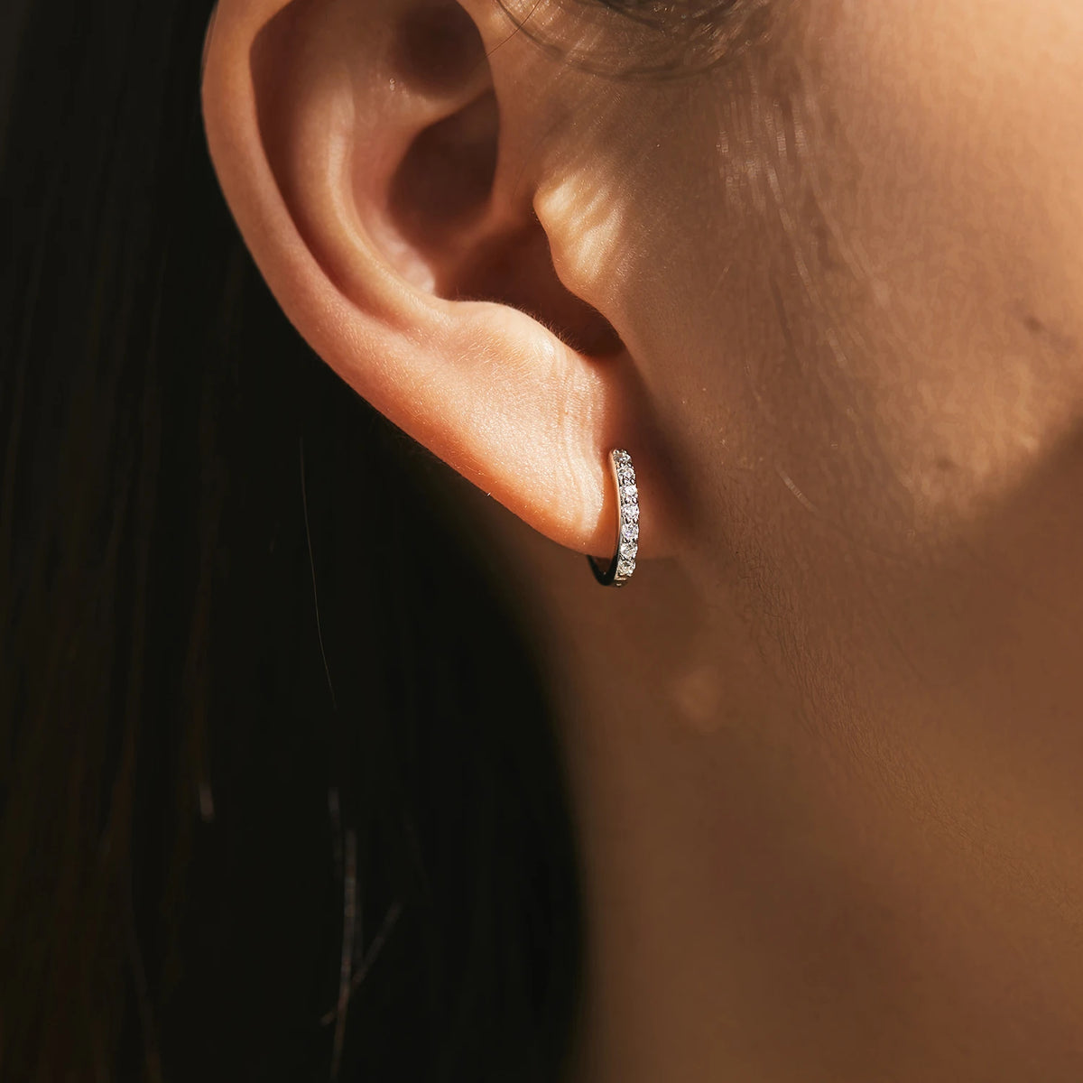 Brinco Argola em Moissanite – Virena Elorian