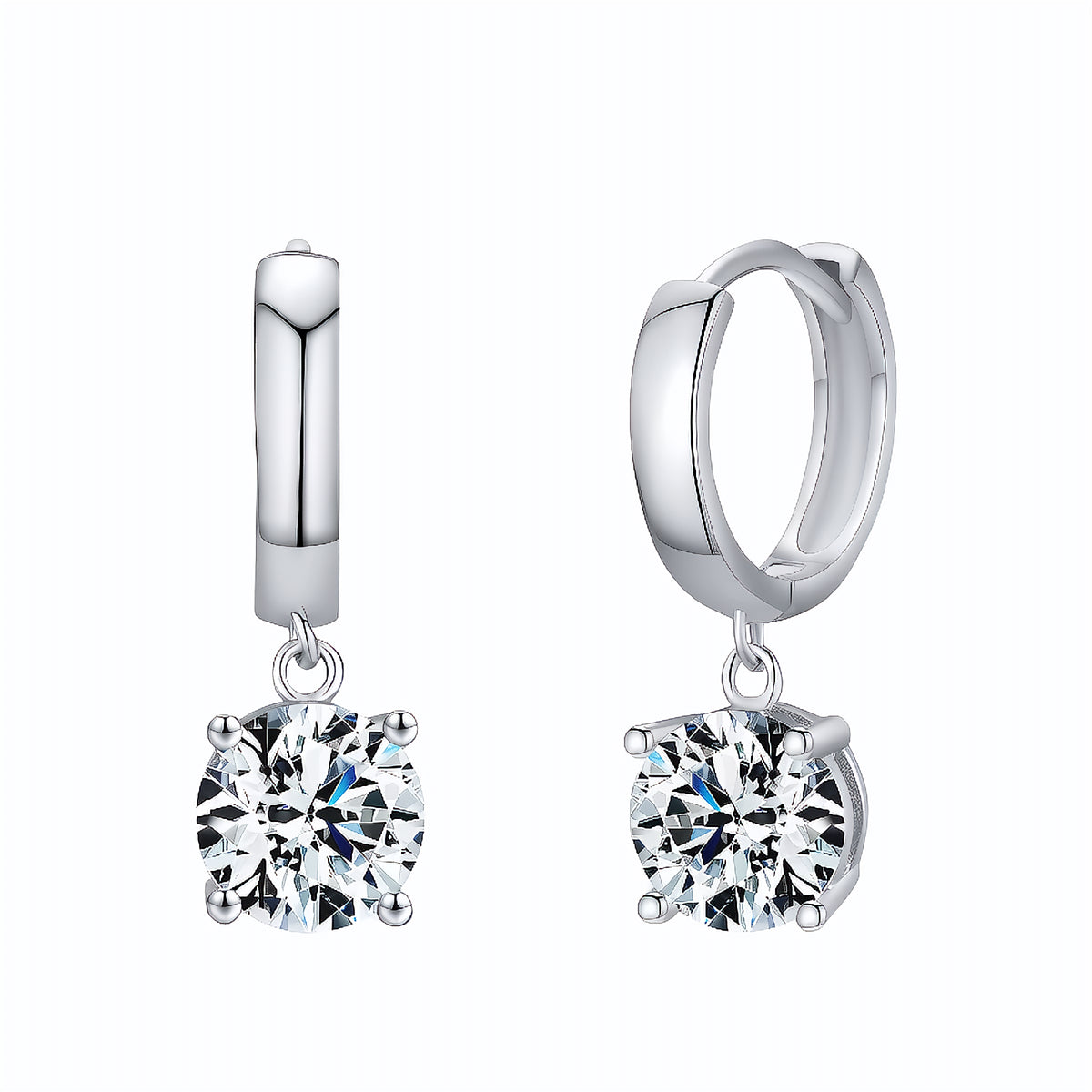 Brinco Argola em Moissanite - Virena Claire