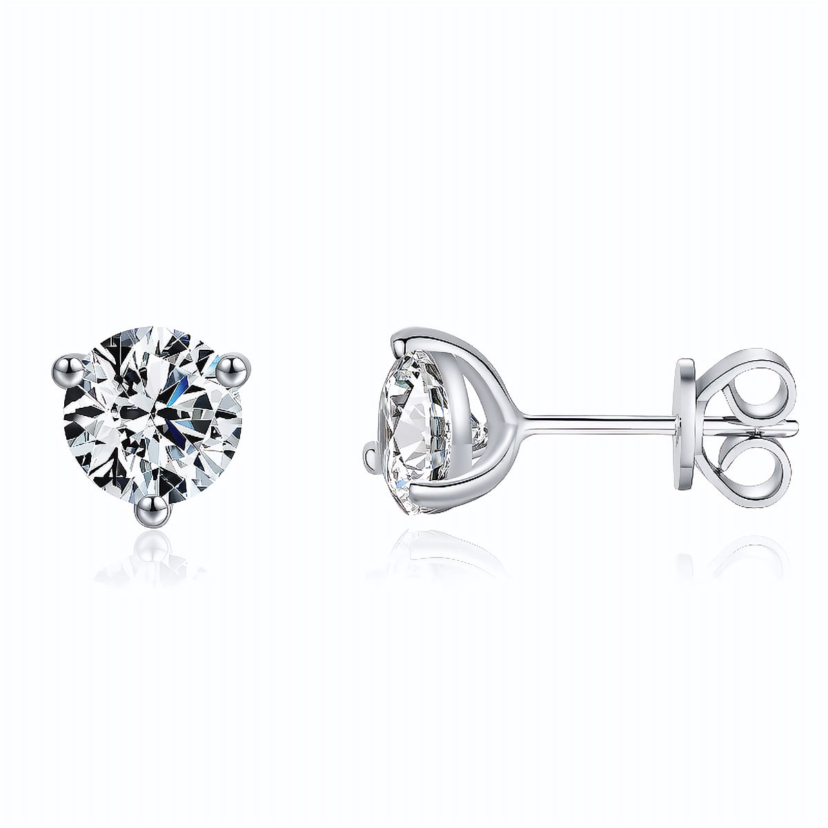 Brinco Ponto de Luz em Moissanite – Virena Clara